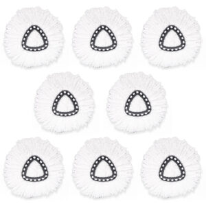Spin Mop Head Refills for Vileda, fit O-Cedar Spin Mop, Easy Wring Mop Replacement, Microfiber Triangle Replacement Pads, White Color