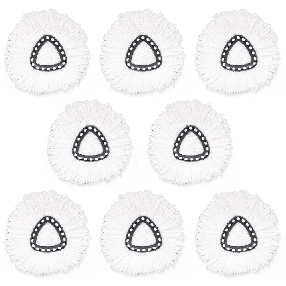 Spin Mop Head Refills for Vileda, fit O-Cedar Spin Mop, Easy Wring Mop Replacement, Microfiber Triangle Replacement Pads, White Color